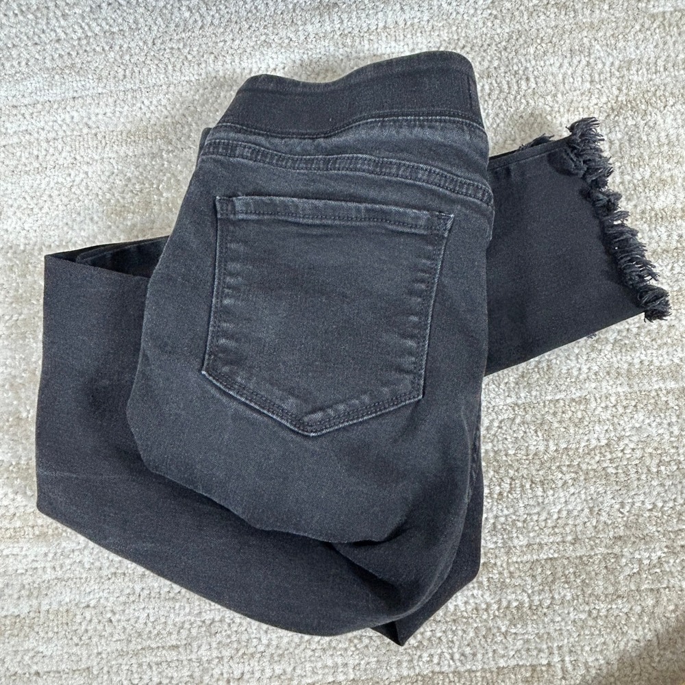 Old Navy Womens Grunge Rockstar Mid-Rise Distressed Jeggings Black 10 Ripped